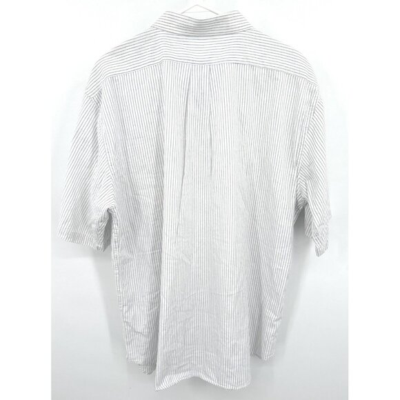 Criquet Mens XXL Blue White Striped Button Up Short Sleeve Shirt XXL - Picture 3 of 4